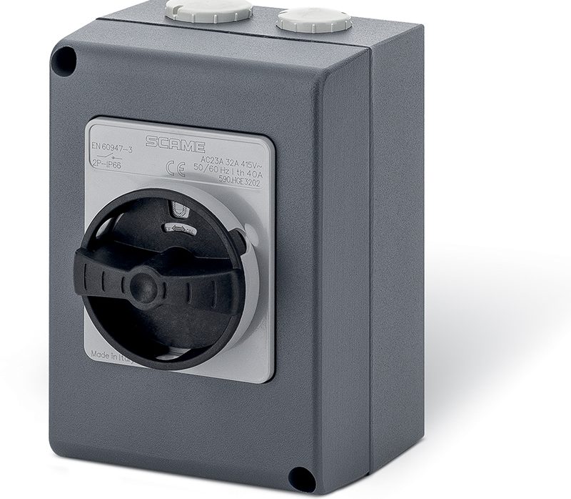 SCAME ISOLATOR SWITCH , 20A, 2P, ALUMINUM IP66